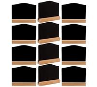 12 Pièces Petits Tableaux Noirs Rectangulaires Double Face | Stable et Pratique, Noir, pour Mariages et Fêtes, Format Compact, avec Chevalet de Support
