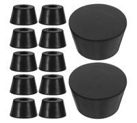 12 Pièces Pieds de Haut-Parleur Ronds en Caoutchouc, Trou 12mm | Support Stable, des Vibrations, Antidérapants, pour Enceintes et Matériel Audio, Noir