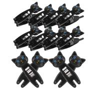 12 Pièces Pince à Billets Chat Noire, Clip Mignon Multifonction | Sachets Alimentaires et Reçus, Style Cartoon Adorable, Usage Bureau ou École, Lot