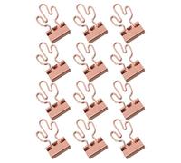 12 Pièces Pince à Reliure Moyenne en Métal, Maintien Extra Fort | Accessoires Bureau Travail, Clips de Documents pour Cahiers, Câbles et Loisirs Créatifs à Maison