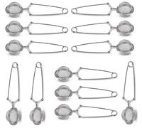 12 pièces Pince à thé en acier inoxydable, pince à thé de haute qualité pour feuilles en vrac, oeuf à thé en forme de boule, set de 12 pièces - sachets de thé - filtre à thé élégant , passoire à thé d