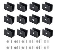 12 Pièces Pince à Verre, Aluminium Supports D'étagère, Support de Cloison en Verre Réglable, pour Tablettes en Verre de 8-10 mm D'épaisseur, pour Salle d'eau, Balcon (avec Vis)
