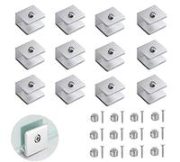 12 Pièces Pince à Verre, Support de Cloison En Verre Réglable, Verre 6 à 8 mm Support Tablette Murale, Aluminium Supports D'étagère, Pour Salle d'eau, Balcon (avec Vis)