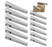 12 Pièces Pince Sachet Alimentaire, Pince Alimentaire Inox, 11.5/8cm Clip Fermeture Sachet, Clip Fermeture Cuisine Réutilisable pour Emballage Cuisine Bonbons Snack