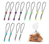 12 Pièces Pince Sachet Alimentaire Réutilisable avec Boucle de Réglage Attache Cuisine Polyvalente pour Emballage Alimentaire Bonbons Snacks Rangement Quotidien