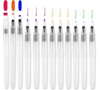 12 Pièces Pinceaux Aquarelle, Stylo Pinceau a Reservoir, Pinceau avec Réservoir d'eau Remplissable Stylo Reservoir Aquarelle pour Peinture Artistique Lettrage