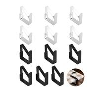 12 Pièces Pinces à Nappe en Acier Inoxydable, 5*4cm Pince Nappe Clips Anti-Glissant Noir Argent, Attache Nappes de Table pour Jardin Pique Nique Mariage Fête L'intérieur L'extérieur Faciles à Nettoyer