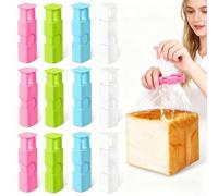 12 Pièces Pinces à Presser pour Sac Alimentaire - Clips Réutilisables avec Ressort pour Fermeture Sachet, Conserver Pain, Chips et Aliments Frais (Bleu, Blanc, Vert, Rose)