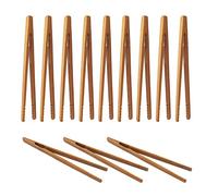 12 Pièces Pinces en Bambou Pince à Pain de Bois Pinces de Cuisine Réutilisables pour Cuisson Thé Fruits Toasts et Cornichons, 18 cm