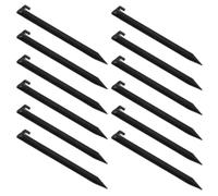 12 Pièces Piquets de Tente D'extérieur en Plastique Noir | Légers et Faciles à Transporter, Usage Extérieur, Maintien Sûr des Équipements, Lot