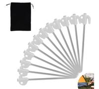 12 Pièces Piquets de Tente Robusts, Sardines de Fixation en Acier Galvanisé 20 cm, Piquets d’Ancrage au Sol pour Camping, Sardine pour Bâche de Jardin, Piquet Clôture, Tentes, Auvent Caravanes