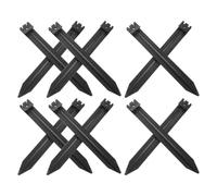 12 Pièces Piquets Métalliques Galvanisés, Noir, Pose Paysagère | Fer Galvanisé Solide, Profil Discret, Insertion Multi-surface, pour Toile de Sol, Jardin, Cour et Délimitation Extérieure