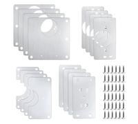12 pièces Plaque Reparation Charniere Porte avec Vis, Kit de Réparation Charnière Meuble,Reparation Charniere Porte Placard pour Placards, Bois, Meubles, Portes