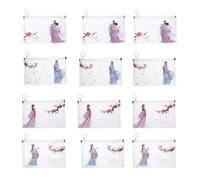 12 Pièces Pochette Masque Transparente à Fermeture Éclair en PP | Conteneurs de Masques, pour Bureau et Maison, Résistantes à L’humidité, Texture Mate, Motifs Colorés Style Aléatoire