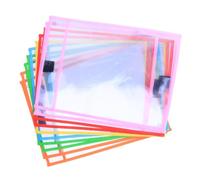 12 Pièces Pochettes Réutilisables PVC Transparentes avec Étui | Coins avec Œillet Métallique, Rangement Suspendu Facile, pour Marqueurs, Bureau, Séances de Tutorat Couleur Aléatoire