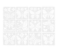 12 Pièces Pochoirs Réutilisables pour Dessin Diy, Motifs | Modèles de Peinture Soi-même, Gabarits Décatifs pour Projet Créatif, Usage Dessin et Mur