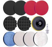 12 Pieces Polishing Pad 125 Mm Polishing Pad Polishing Kit Car Polishing Kit With Drill Adapter M14 For Car Polishing