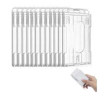 12 Pièces Porte Badge Transparent, Porte Badge Rigide 6 * 10.1 cm, Porte-Badge Vertical Cartes Avec Fente, Badge Plastique, Porte Badge, pour Carte D'identité, Carte De Crédit (Vertical)