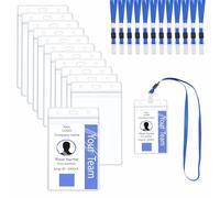 12 Pièces Porte Carte Transparent,17 × 10.5 cm Porte Badge Transparent Étanche avec Lanière,Cordon Porte Badge, Porte Carte Plastique Transparent,Porte-badges en Plastique Transparent pour Événements