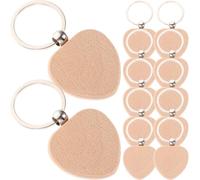 12 Pièces Porte-clés en Bois Brut DIY pour Artisanat et Gravure