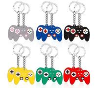 12 Pièces Porte-clés Manette de Jeu, Porte-clés de Contrôleur de Jeu pour Enfants, Porte-clés de Fête Pendentif Manette de Jeu pour Soirées à Thème et Décoration de Sac à Dos, 6 Couleurs