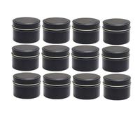 12 Pièces Pots à Bougies,2.2oz Noirs Rond En Métal Bougie Boîtes,réutilisable Conteneurs Bougie,Vide Contenant Pour Bougie,Récipients à Bougies Pour le DIY Fabrication De Bougies