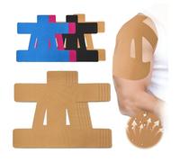 12 pièces Prédécoupées Tape Kinesiologie épaule Tape beige - kinesio tape bande kinesiologie, résistant à l'eau & doux pour la peau Ruban de physiothérapie douleurs épaule correction de la posture