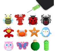 12 Pièces Protecteur de Câble,Protecteur de Ligne de Données pour Animaux,Animal Bite Câble Protège,Protecteur de Câble Animaux,pour la Protection Contre la Rupture du Câble de Chargement USB