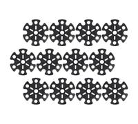 12 Pièces Protège-bâton de Randonnée Noir en Caoutchouc, Fixation | Terrain Meuble et Boueux, Anti-enfoncement, Pose et Retrait Faciles, Accessoire Trekking