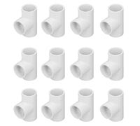 12 Pièces PVC Raccords de Tuyauterie en T en Plastique Joints de Diamètre égal Adaptateur Joints de Conduite D'eau Approvisionnement en Eau Amélioration de L'habitat Raccords de Tuyauterie(25mm)