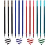 12 Pièces Recharges de Stylo Gel Effaçables Compatibles avec Legami, 0,7mm | 13cm, 3 Noires, 3 Bleues, 3 Rouges, 3 Vertes - Recharges de Stylo Gel pour Bureau, École et Dessin