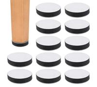 12 Pièces Rehausseur de Meuble Autocollant en Acier Carbone, Hauteur 1,5 cm, Antidérapant Lève-Meubles Autocollant Rond avec Pied de Feutre pour Chaises, Armoires, Tables, Canapé, 6 cm de Diamètre