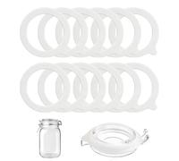 12 Pièces Remplacement de Joints de Bocal en Silicone, 95x70 mm, Joint Bocaux Joints Caoutchouc, D'éTanchéIté de Bocal, Joints d'Étanchéité pour Bocal Mason, Bocaux en Verre Couvercles (Blanc)