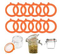 12 Pièces Remplacement de Joints de Bocal en Silicone, 95x70mm, Joint Bocaux Joints Caoutchouc, D'éTanchéIté de Bocal, Joints d'Étanchéité pour Bocal Mason, Bocaux en Verre Couvercles (Orange)