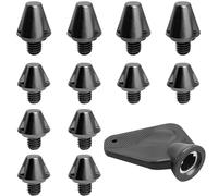 12 pièces Remplacement des Goujons de Football pour Le Sol Doux, des Goujons de Football en Alliage d'aluminium pour Les Bottes de Football, Noir (10mm / 14mm)