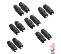 12 Pièces Rouleaux de Remplacement, Pierre Ponce Recharge Rapeuse Electrique, Recharge De Tête De Rouleau pour Pedicure Pied Electrique, Rape Pieds, Noir