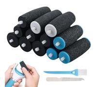 12 Pièces Rouleaux de Remplacement Rape Pieds pour Velvet Smooth, 3 Types de Rugosité, Recharge pour Pierre Ponce Rapeuse Electrique, pour Pedicure Râpe Pied électrique (2 Formes)