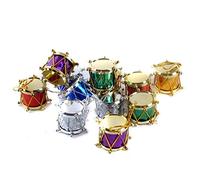 12 pièces/Sac 3cm Petit Tambour Forme Ornement d'arbre de Noël coloré Mini Coffret Cadeau de Noël Pendentif Nouvel an Décorations Décorations DUO ER