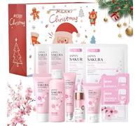 12 Pièces Sakura Ensemble de Soins de la Peau, Coffret Skincare de Noël