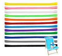 12 pièces, sangle de serviette de plage, sangle de serviette élastique, sangle de serviette colorée, pour cahier, secrétaire, papier, vêtements, camping, plage (multicolore)