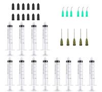 12 Pièces Seringue 10ml Aiguille et Capuchon à Pointe émoussée Large Gamme d'Aiguilles émoussées Pour Expérience, Distribution, Alimentation D'animaux de Compagnie