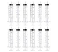 12 Pièces Seringue 20ml, Seringue Alimentaire, Seringue Plastique Réutilisable avec Couvercle pour Alimentation Animale, Huile, Expérience, Distribution, Mesure de Liquides