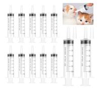 12 Pièces Seringue 60ml, Seringue Plastique avec Bouchon, Seringue Alimentaire Réutilisable, Grosse Seringue Dosage avec échelle Graduée pour Le Laboratoire, L'alimentation Animale