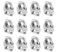 12 Pièces Serre Cable Acier 5 mm Inoxydable 304 DIN741 Serre-câbles M5 Duplex Clips pour Serre Câbles Inox 5 mm Corde à Linge Auvent Fixe