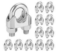 12 Pièces Serre-Câbles en Acier Galvanisé, Serre-Câble en Forme d'Étrier pour Câble Métallique, Corde et Fil, Attaches en Acier Inoxydable pour Câble (M6)