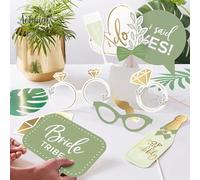 12 pièces/set, Accessoires pour photomaton de mariage vert sauge, décorations de baby shower or et vert - Future Madame, Je le fais, fournitures pour la fête de fiançailles - Accessoires de photograph