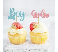 12 pièces/set Décorations en papier pour gâteau, décorations de dessus de gâteau avec lettres pour gender reveal party, Noël Taille Unique,24 piècesLettresPapetier