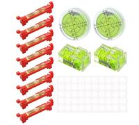 12 Pièces Set Niveau a Bulle Niveau à Ficelle de Précision Mini Niveau à Bulle Rond Niveaue Horizontal Rond et Carré pour Appareils Photo Camping Car Trépied Plomberie Maçonnerie