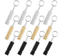 12 Pièces Sifflet De Survie, Sifflet De Survie avec Porte-clés, Sifflet d'urgence, Sifflet de Secours en Aluminium Double Tubes, Sifflets De Signalisation d'urgence pour Camping Sauveteur Exploration