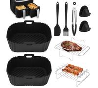 12 Pièces Silicone Moule Air Fryer Accessoires,Réutilisable Friteuse Air Chaud Silicone pour Ninja AF300EU, AF400EU,Moule Accessoires Airfryer pour Foodi Max Dual